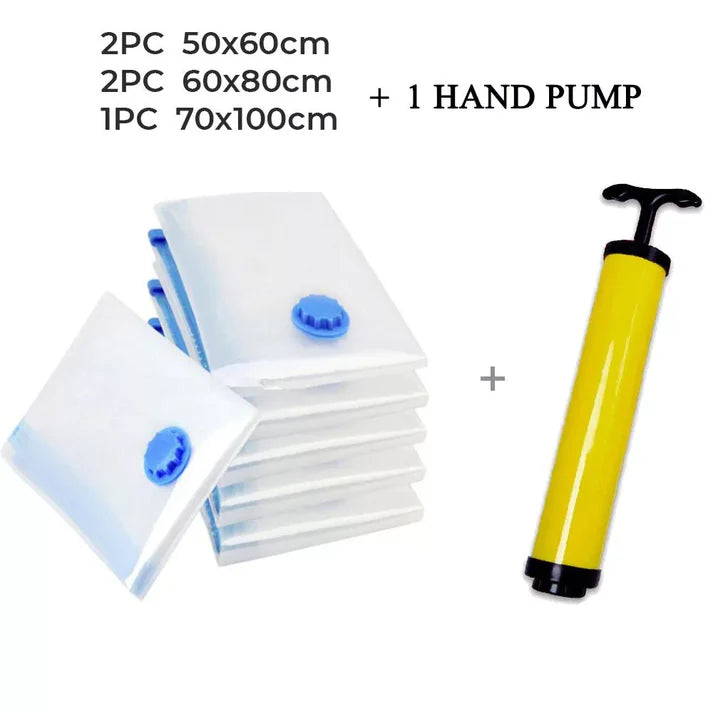 5Pcs Vacuum Organizer Bags With Manual Pump