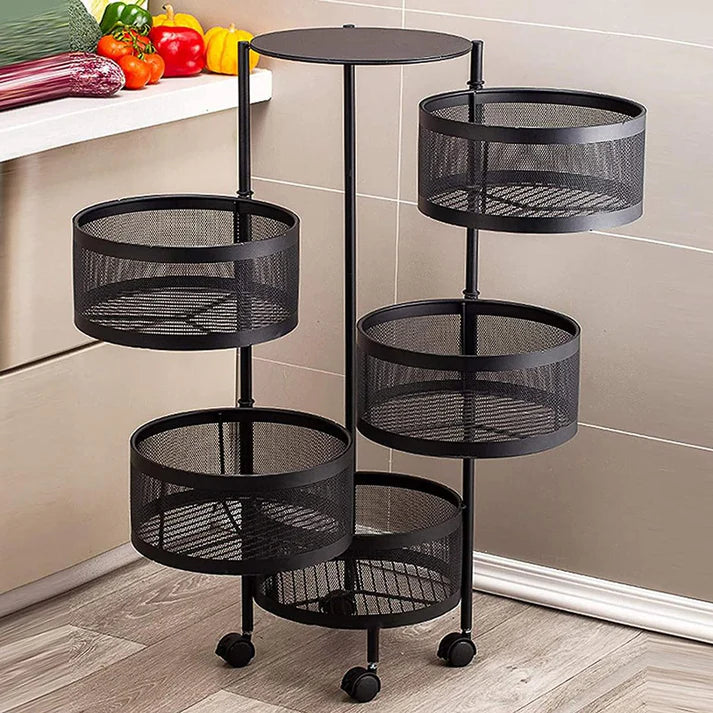 Heavy-Duty Storage Rack – 5-Tier Swivel Shelf