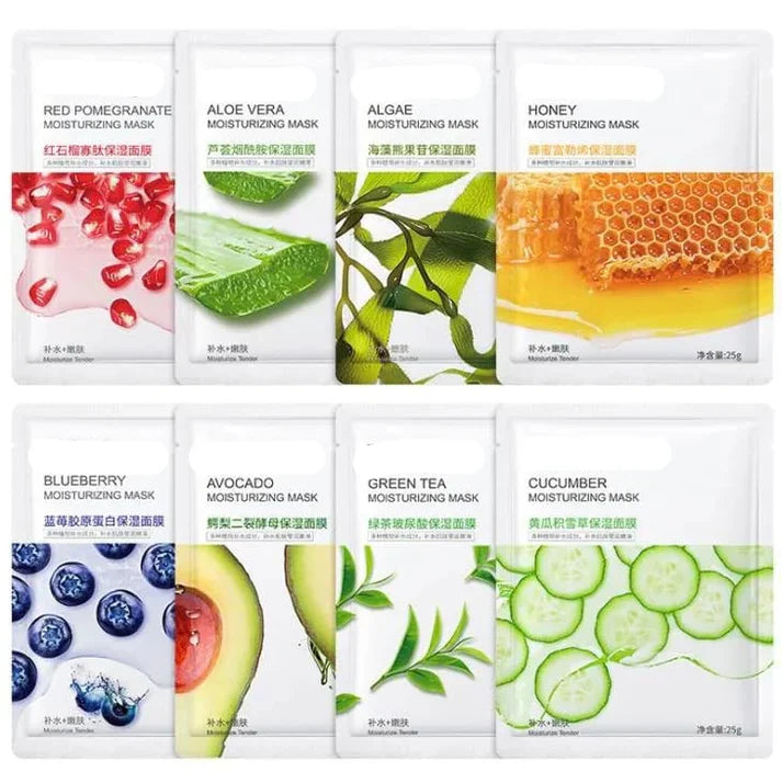10 Pcs Moisturizing & Brightening Fruit Face Masks