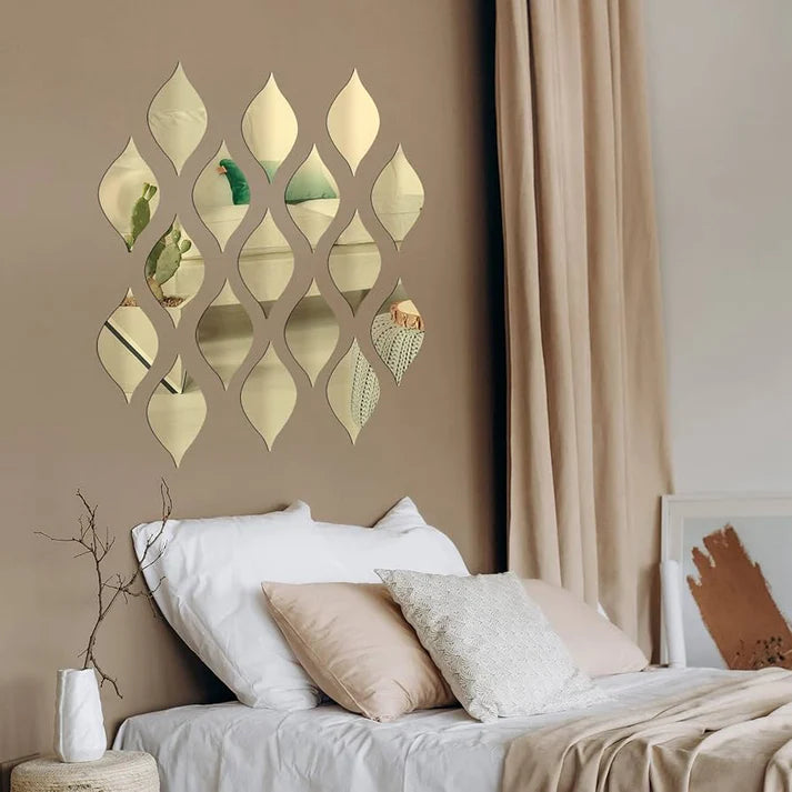 12 Pcs Acrylic Leaf Wall Design Decals For Home Decoration