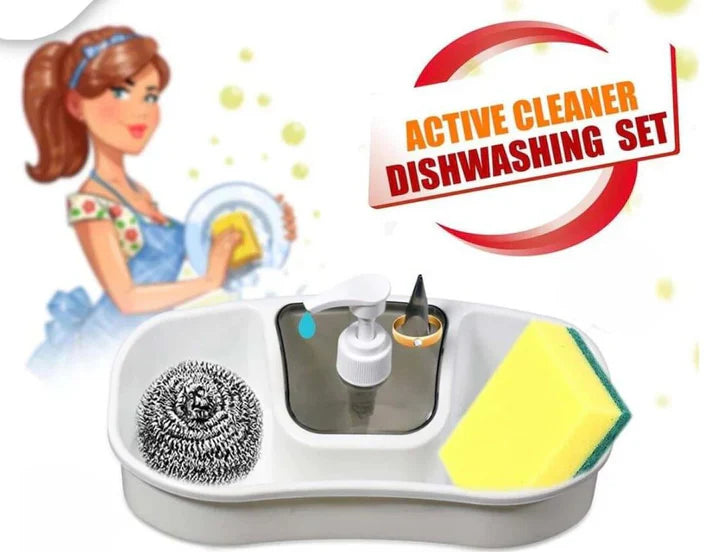 Kitchen Sink Scrubber With Liquid Soap Dispenser