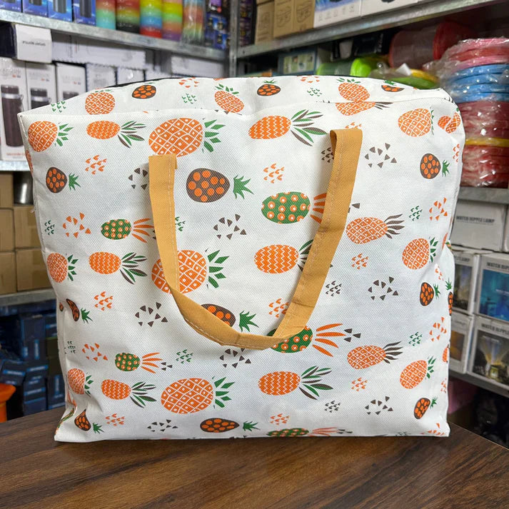 Pineapple Print Storage Bag