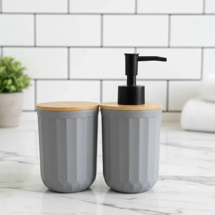 Wooden Texture Bathroom Set, Home and Living