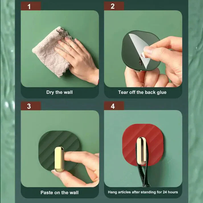 3 Pcs No-Drill Transparent Adhesive Hooks