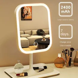 Touch-Activated Beauty Mirror With USB Plug-In