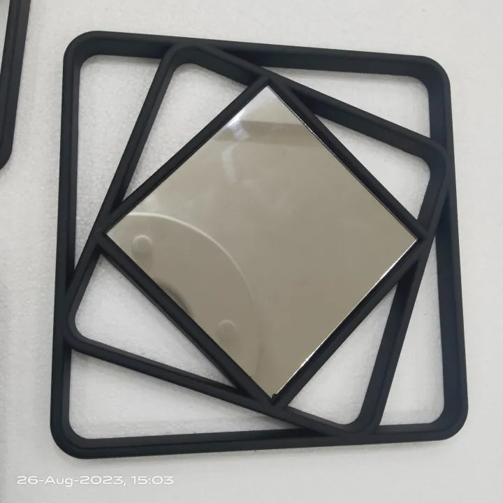 Wall Mirror Set – Set Of 3 Hexagon Mirrors, 6x6 Inch Modern Style
