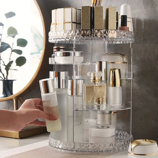 360 Degree Rotating Makeup Organizer Storage Rack