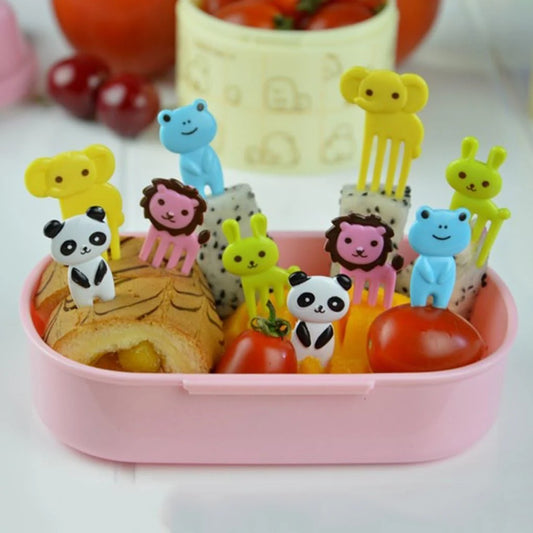 10Pcs Kids Cartoon Animal Mini Fork Set