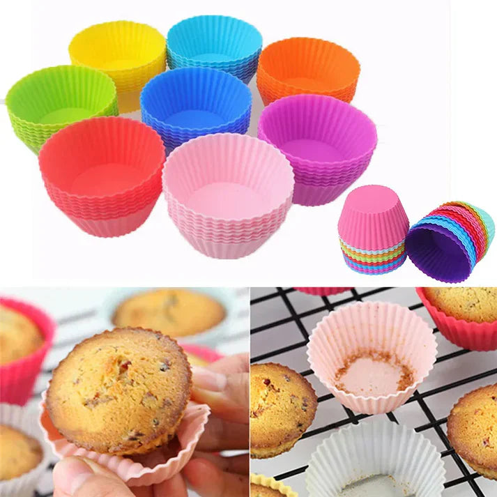 6Pcs Silicone Cup Cake Mold