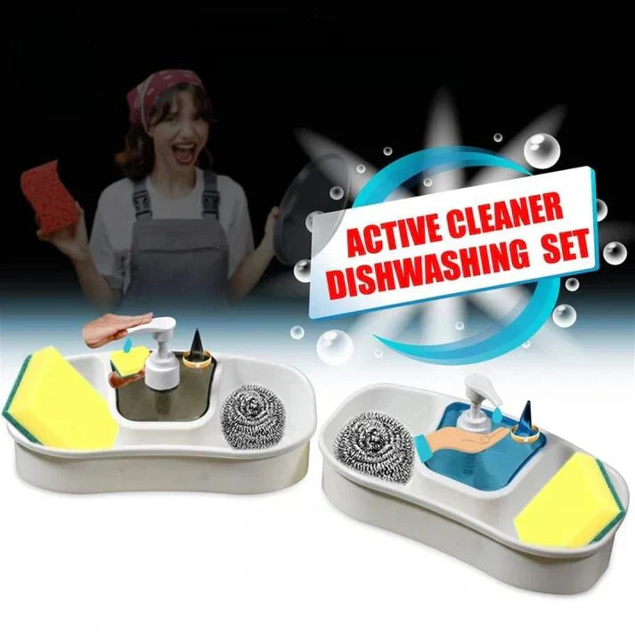 Kitchen Sink Scrubber With Liquid Soap Dispenser