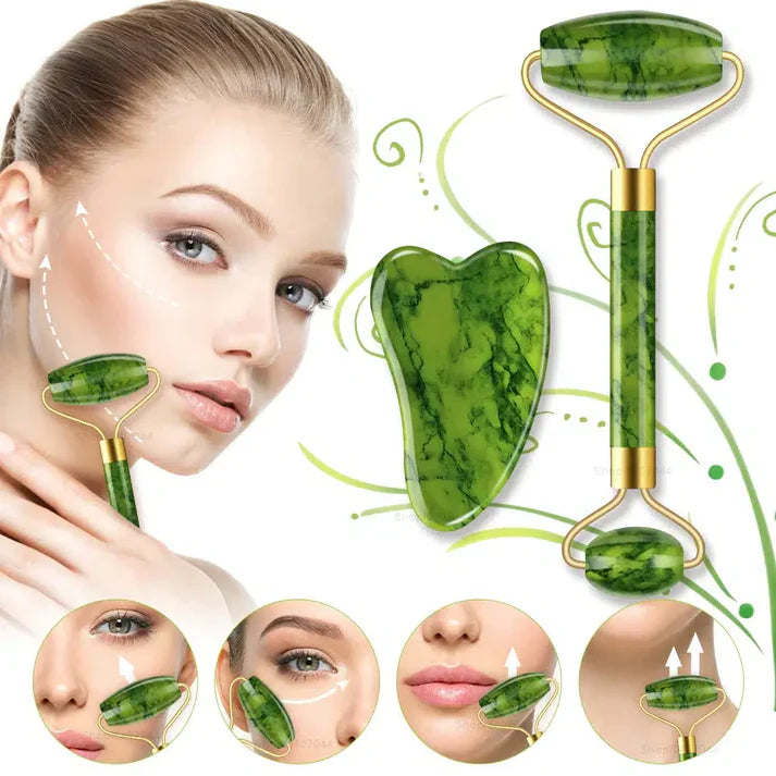 Jade Roller + Gua Sha Facial Tools