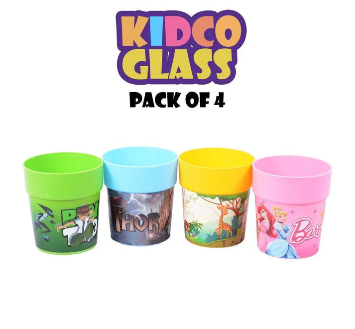 4-Piece Kids Glass Set – Cartoon Prints