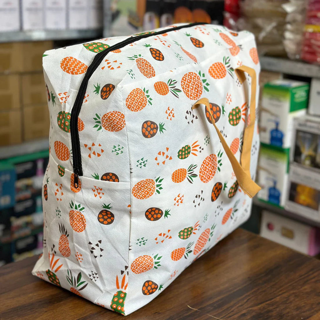Pineapple Print Storage Bag