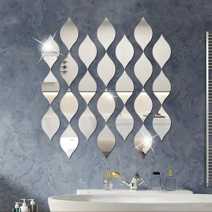 12 Pcs Acrylic Leaf Wall Design Decals For Home Decoration