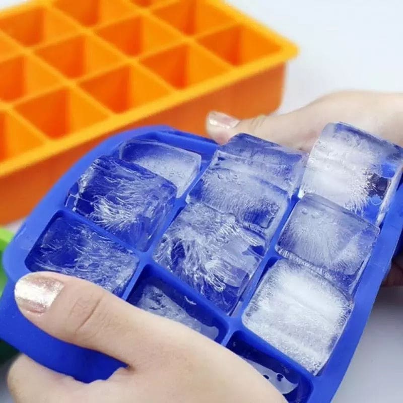 15 Grid BPA Free Silicone Ice Cube Tray With Lid, Kitchen Accessories 
