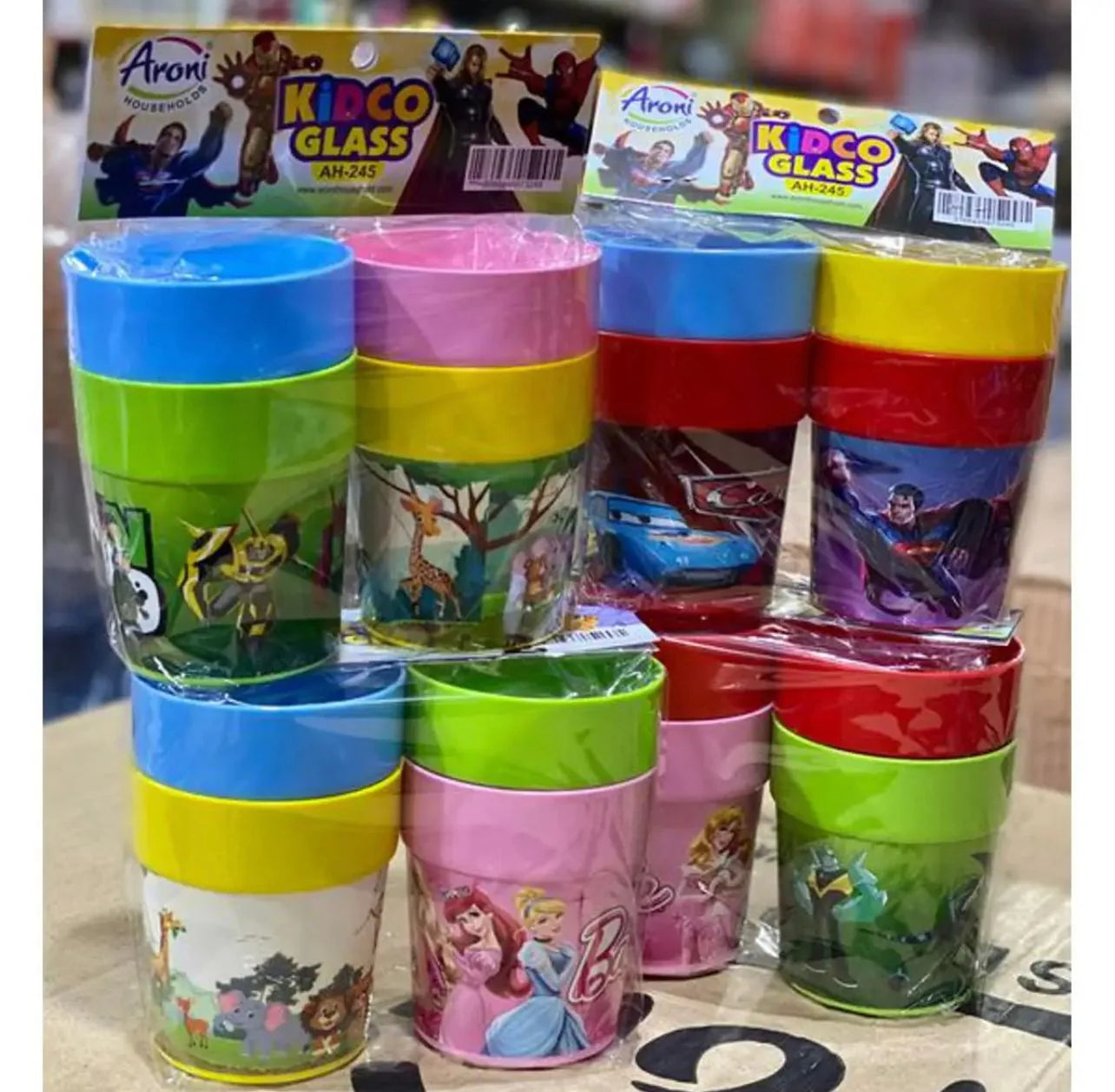 4-Piece Kids Glass Set – Cartoon Prints