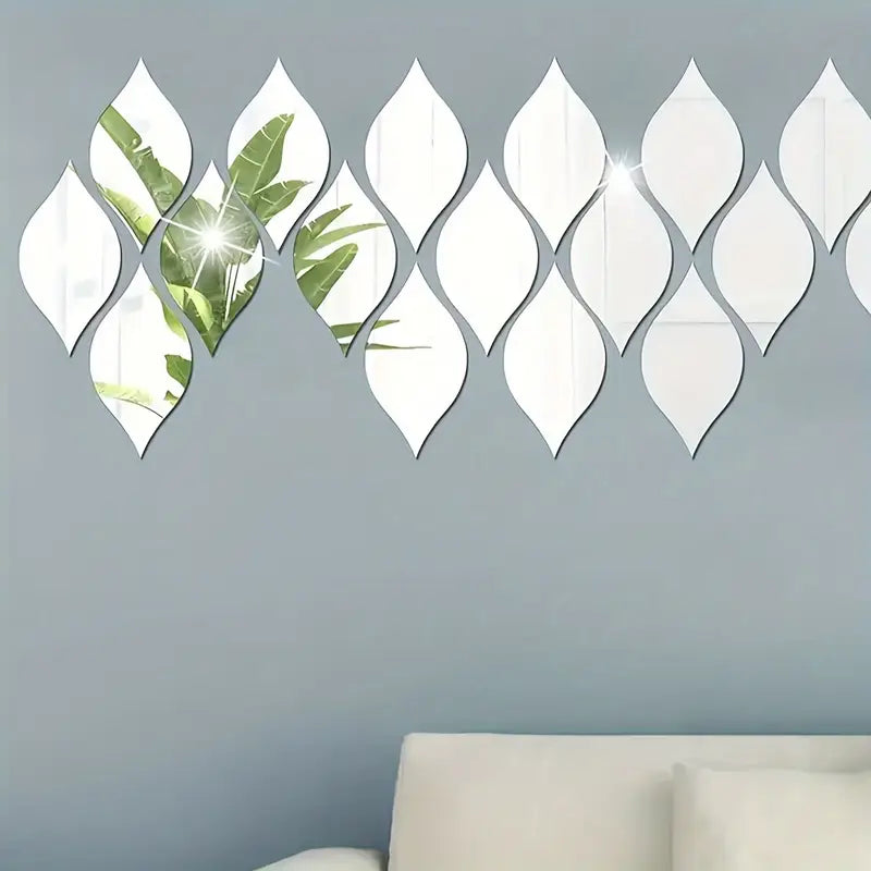 12 Pcs Acrylic Leaf Wall Design Decals For Home Decoration