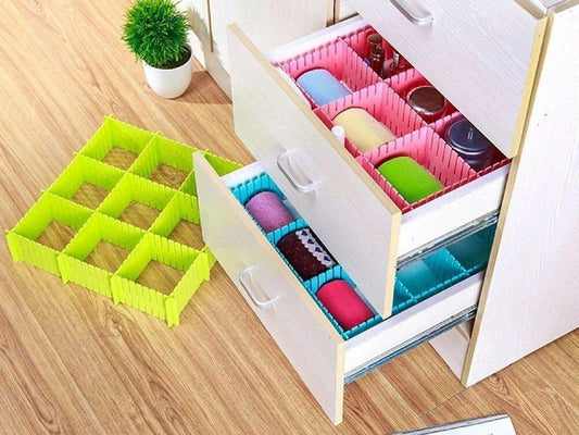 Drawer Organization Set of 12 Plastic Grid Dividers for DIY Customization